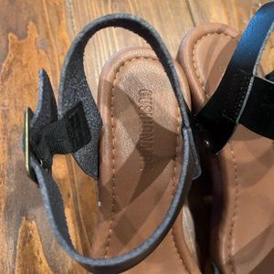 Cushionaire Black Wedge Sandals